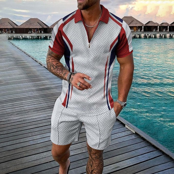 Conjunto De Verão Masculino Coral